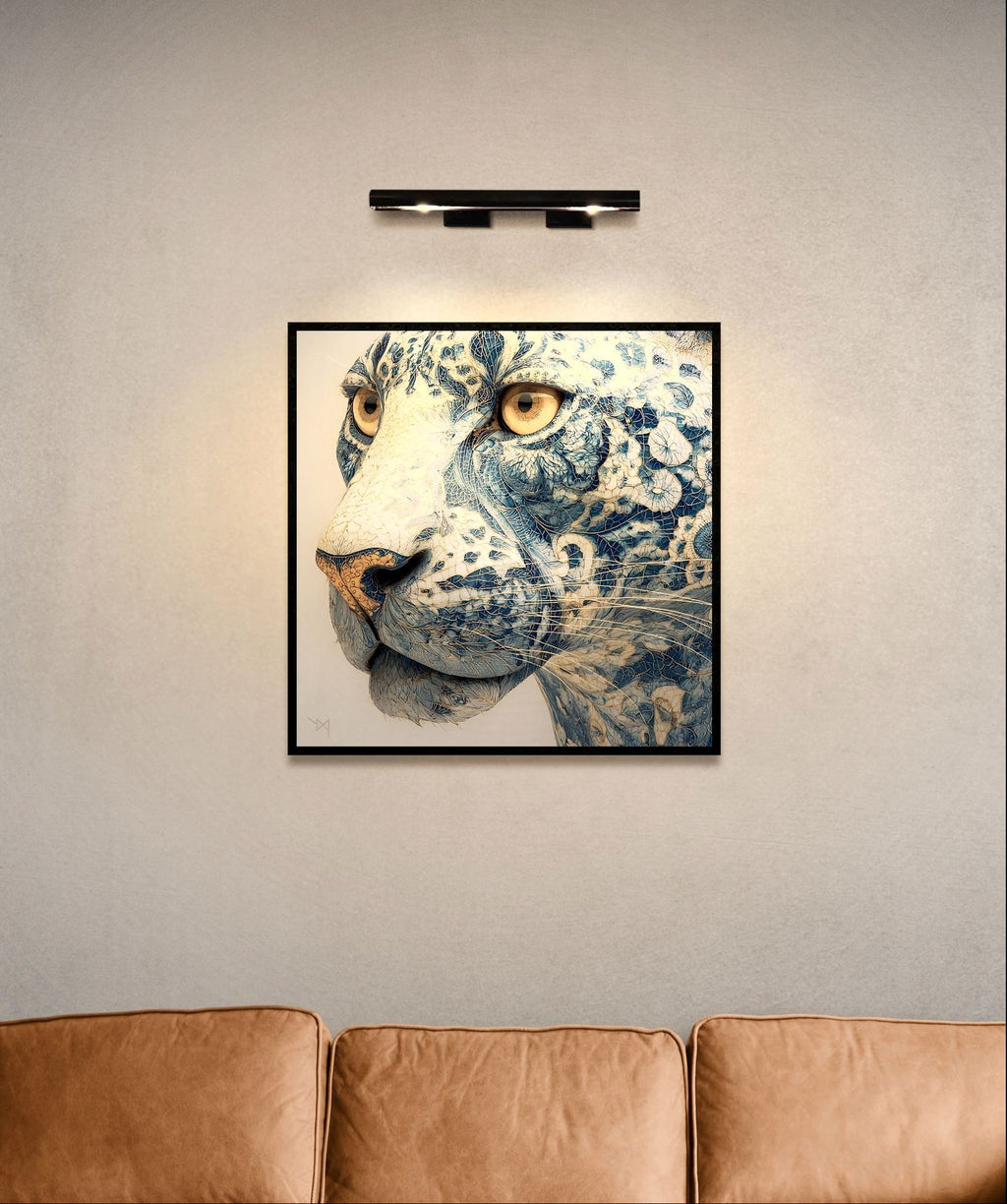 Cobalt Leopard — Porcelain Canvas Art — PorcelainMuse