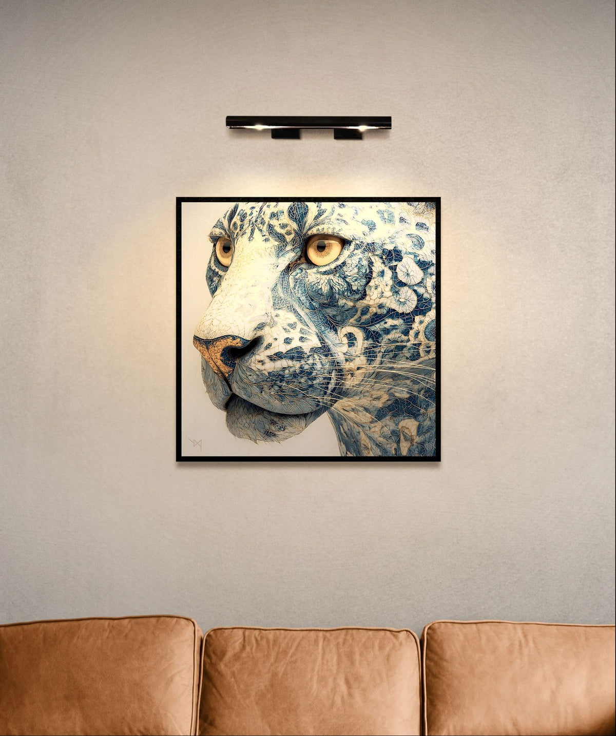 Cobalt Leopard — Porcelain Canvas Art — PorcelainMuse