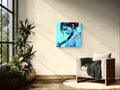 Cerulean Blade of Inner Stillness — Porcelain Canvas Art — PorcelainMuse