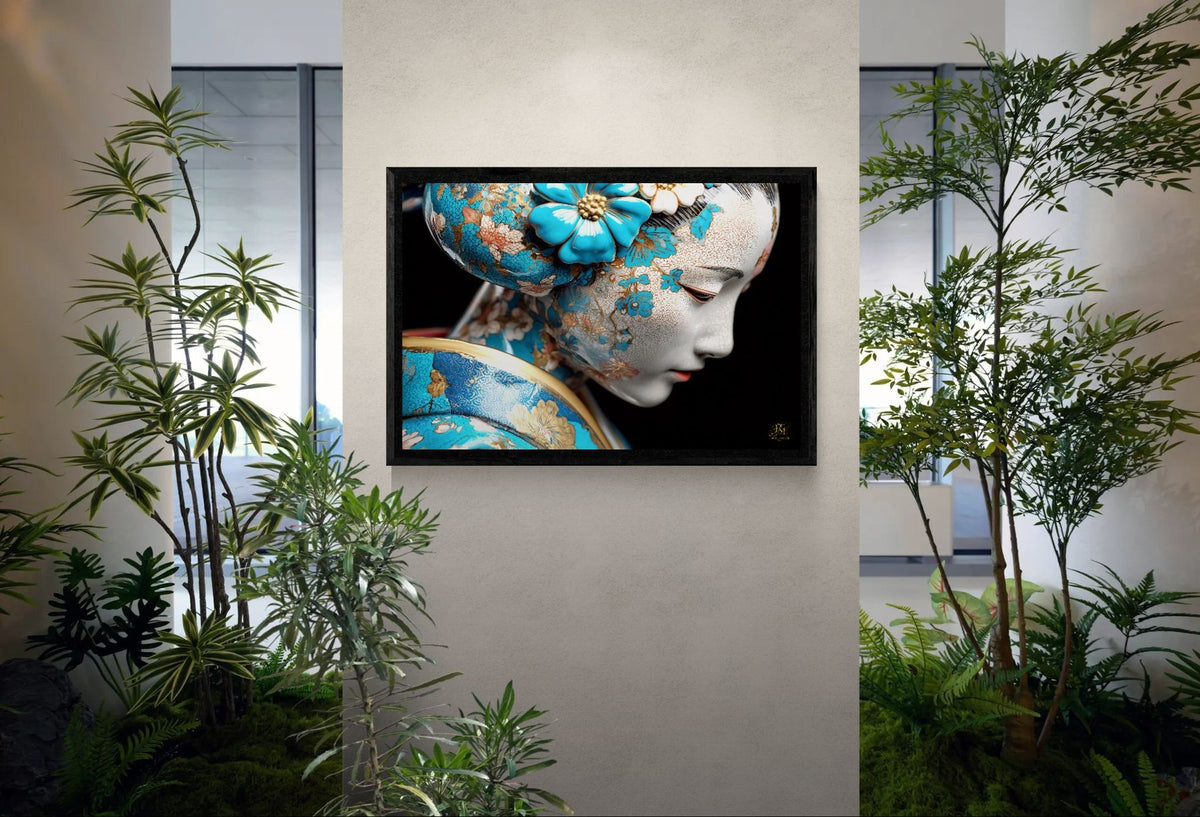 Celestial Porcelain Bloom — Porcelain Canvas Art — PorcelainMuse