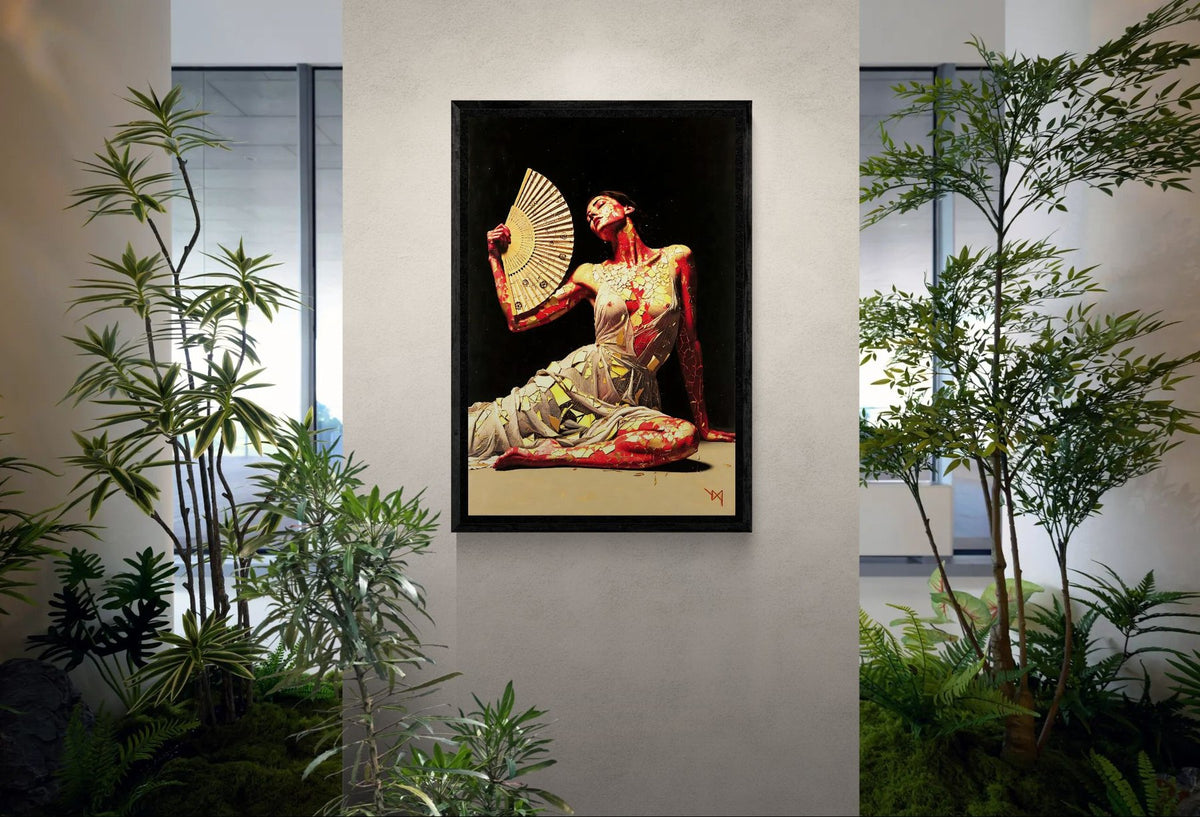 Crimson Kintsugi — Porcelain Canvas Art — PorcelainMuse